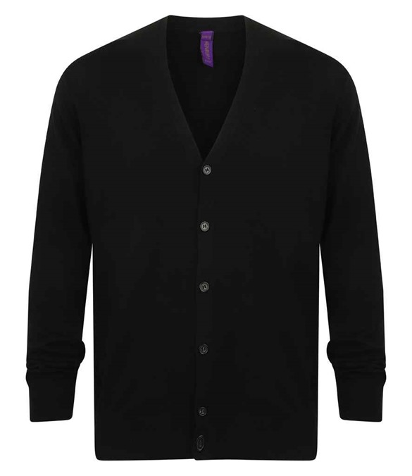Henbury Lightweight Cotton Acrylic V Neck Cardigan
