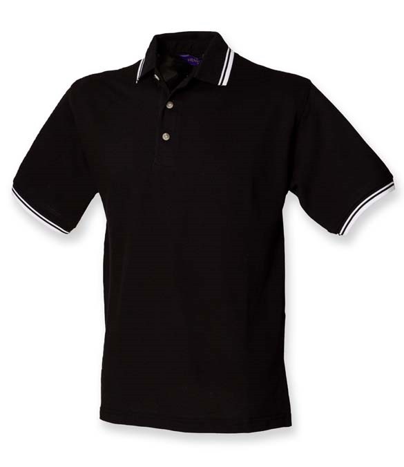 Henbury Contrast Double Tipped Cotton Piqu&#233; Polo Shirt