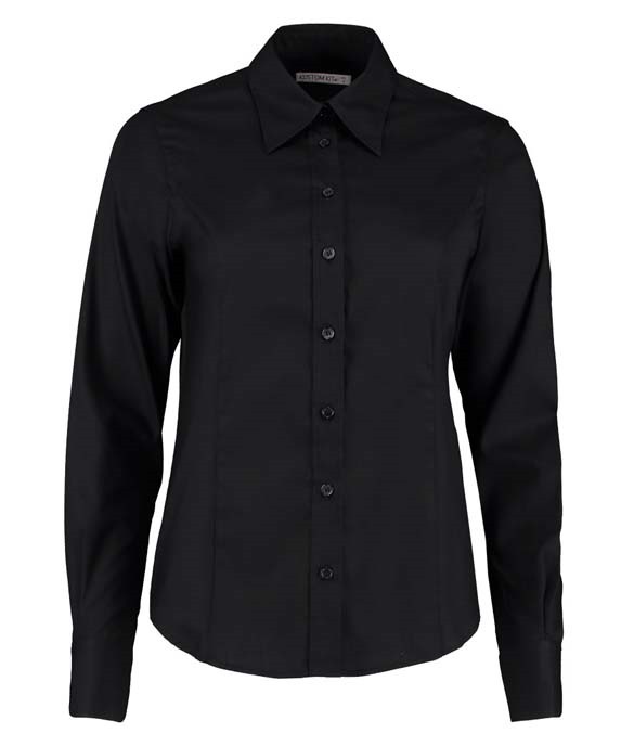 Kustom Kit Ladies Premium Long Sleeve Tailored Oxford Shirt