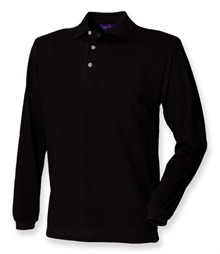 Henbury Long Sleeve Cotton Piqué Polo Shirt