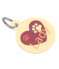 Round printed pet tag