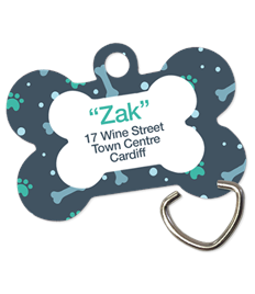 Bone shaped, printed pet tag