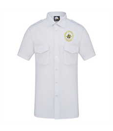 NCl - North Wales Short Sleeve Mens Pilot Shirt Logo Embroidered on Front Left Chest